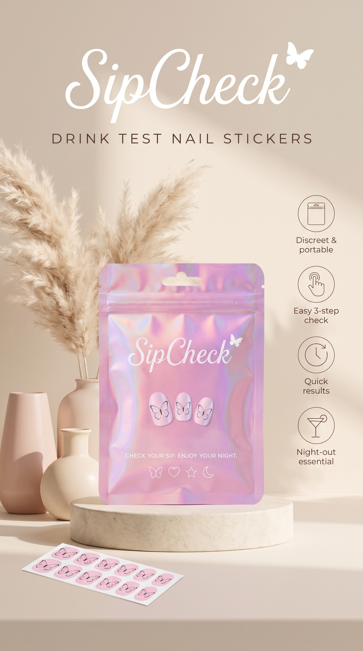 Sipcheck Drink Testing Sticker
